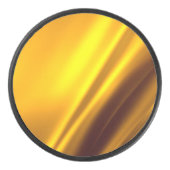 Elegante Gold Satin Imitate Texture Look Eishockey Puck (Vorderseite)