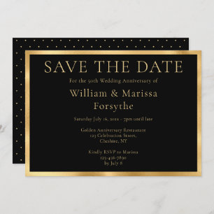 Elegante Gold Save the Date 50 Jahre Jubiläumskart
