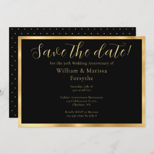 Elegante Gold Save the Date 50 Jahre Jubiläumskart