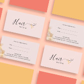 Elegante Gold Schissors Friseurin Rosa Rosa Haar Terminkarte