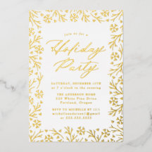 Elegante Gold-Schneeflocken-Feierparty