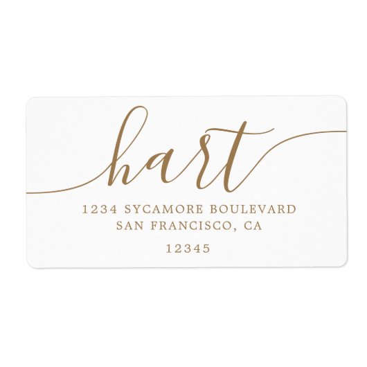 Elegante Gold-Schriftfamilien-Adresse (Vorne)