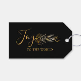 Elegante Gold Schwarz Botanische Moderne Freude We Geschenkanhänger