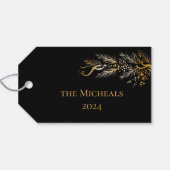 Elegante Gold Schwarz Botanische Moderne Freude We Geschenkanhänger (Rückseite Horizontal)