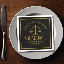 Elegante Gold-Schwarze Abschlussfeier der juristis