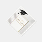 Elegante Gold-Schwarze Abschlussfeier Serviette (Ecke)