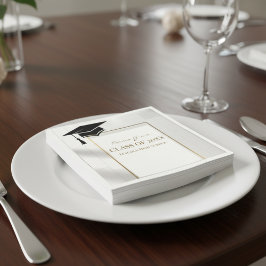 Elegante Gold-Schwarze Abschlussfeier Serviette
