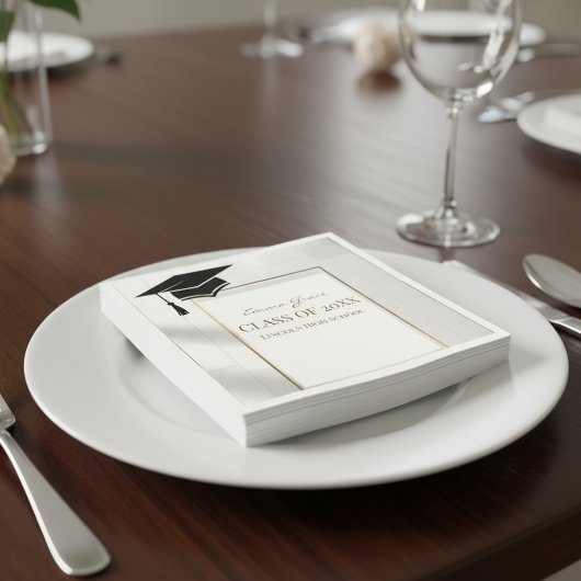 Elegante Gold-Schwarze Abschlussfeier Serviette