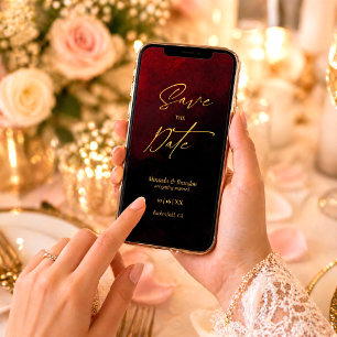 Elegante gold-schwarze Hochzeit-Save-the-Date-Kart Save The Date
