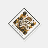 Elegante Gold-Schwarze Konfetti-Fünfzig-und-fabelh Serviette (Ecke)