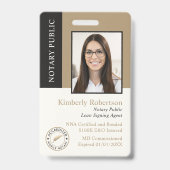 Elegante Gold Schwarze Notar-ID Ausweis (Vorderseite)