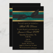 Elegante Gold Schwarzes Meer Party Einladung (Vorne/Hinten)