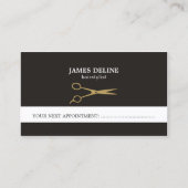 Elegante Gold Scissor Hair Stylist Terminierungska Terminkarte (Vorderseite)