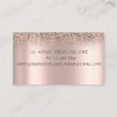 Elegante Gold Scissors Rose Gold Glitzer Tropfen Visitenkarte (Rückseite)