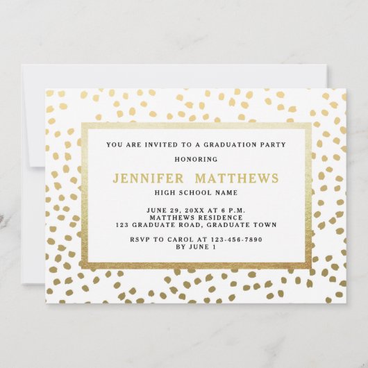 Elegante Gold Script 3 Foto Graduation Party Einladung (Rückseite)