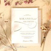 Elegante Gold Script Akryllische Hochzeitseinladun Acryleinladungen