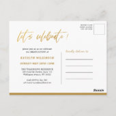 Elegante Gold Script Arch Foto GRAD Einladung Postkarte (Rückseite)