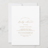 Elegante Gold Script Baby Shower Einladung (Vorderseite)