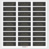 Elegante Gold Script Black Guest Address Labels (Blatt)