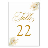 Elegante Gold Script Blues Hochzeitskarte 22 Tischnummer (Rückseite)