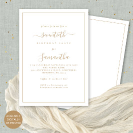 Elegante Gold Script Border 70. Geburtstagsparty Einladung