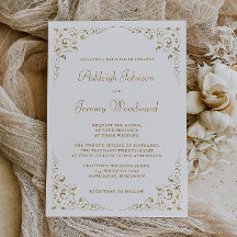 Elegante Gold Script Botanische RahmenWedding