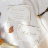 Elegante Gold Script Botanische RahmenWedding RSVP Karte