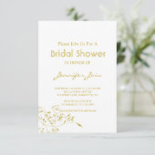 Elegante Gold Script Brautparty Card, Dankeskarte (Stehend Vorderseite)