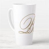 Elegante Gold Script Bride Latte Tasse (Linke Ecke)