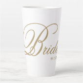 Elegante Gold Script Bride Latte Tasse (Vorderseite)