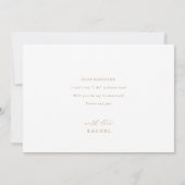 Elegante Gold Script Bridesmaid Vorschlag Card Einladung (Rückseite)