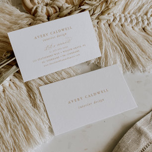Elegante Gold Script Business Card Visitenkarte