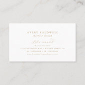 Elegante Gold Script Business Card Visitenkarte (Rückseite)