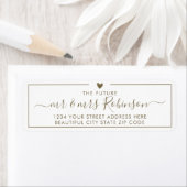 Elegante Gold Script Chic Wedding Rücksendeadresse (Insitu)