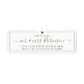 Elegante Gold Script Chic Wedding Rücksendeadresse (Vorne)