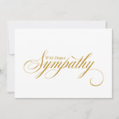 Elegante Gold Script Condolence Sympathy Card Ankündigung (Vorderseite)