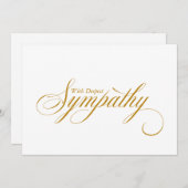 Elegante Gold Script Condolence Sympathy Card Ankündigung (Vorne/Hinten)