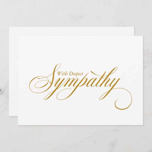 Elegante Gold Script Condolence Sympathy Card Ankündigung (Vorne/Hinten)