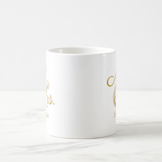 Elegante Gold Script Couple Wedding Geschenk Coffe Kaffeetasse (Mittel)