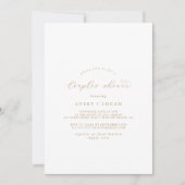 Elegante Gold Script Couples Einladung (Vorderseite)