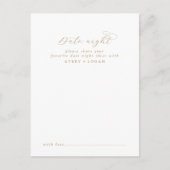 Elegante Gold Script Date Night Advice Card Hinweiskarte (Vorderseite)
