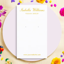 Elegante Gold Script Earring Display Card