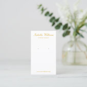 Elegante Gold Script Earring Display Card Visitenkarte (Stehend Vorderseite)