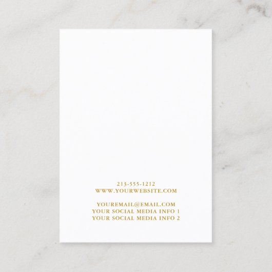 Elegante Gold Script Earring Display Card Visitenkarte (Rückseite)
