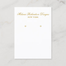 Elegante Gold Script Earring Display Card