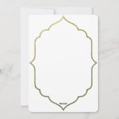 Elegante Gold Script Eid Al-Fitr Gruß Feiertagskarte (Rückseite)