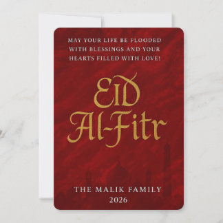 Elegante Gold Script Eid Al-Fitr Gruß Feiertagskarte