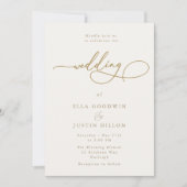 Elegante Gold Script Einladung (Vorderseite)