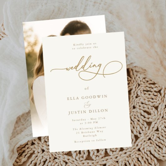 Elegante Gold Script Einladung