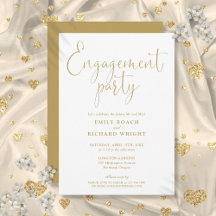 Elegante Gold-Script-Engagement-Partei